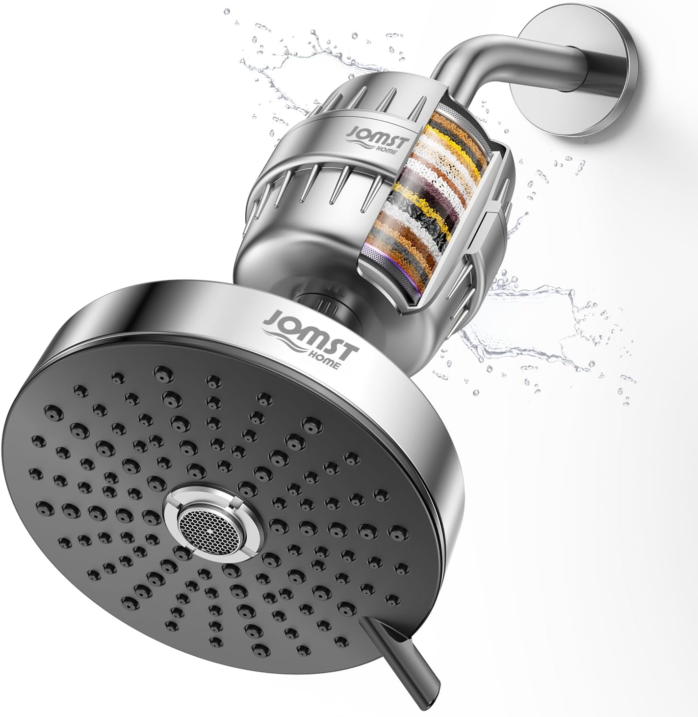 Filtered Shower Head COMBO – for Healthier Skin & Hair | 3 Mode High Pressure Shower Heads with 25-Stage Filtration | Removes 99.947% Chlorine & Heavy Metals | Shower Head with Filters - Chrome